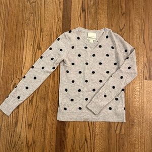 Cynthia Rowley Grey Polka Dot Cashmere Sweater | XS